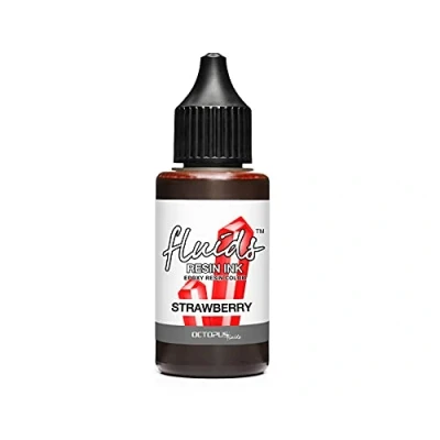 Imagen de Octopus Fluids resin Ink STRAWBERRY, Tinta de Alcohol para colorear resina epoxi y UV, Art, colours 30 ml, rojo