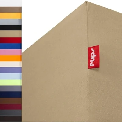 Imagen de r up Passt sábana Bajera Pack Doble 90x200 100x200 hasta 35cm de Alto Muchos Colores 100% algodón 130g/m² (Arena)
