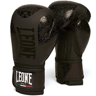 Imagen de LEONE 1947, Guantes De Boxeo Maoríes, Unisex Adulto, Negro, 12 OZ MGN070