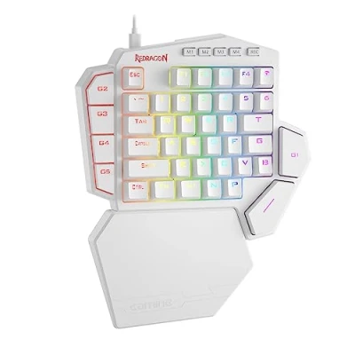 Imagen de Redragon K585 DITI teclado mecánico RGB para juegos con una sola mano, 42 teclas tipo C, profesional enchufe intercambiable en caliente mejorado, 7 macro integradas y