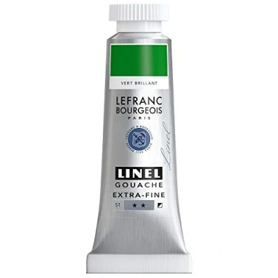 Imagen de Lefranc Bourgeois Linel Gouache Tubo extrafino (14 ml), color verde brillante