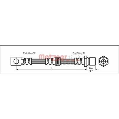 Imagen de METZGER 4114758 Latiguillos de Freno 427 OPEL: Omega B Berlina