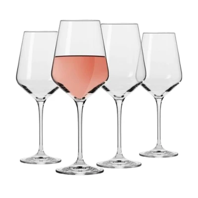 Imagen de Krosno juego de 4 copas grandes vino blanco 13.5 onzas, colección Avant Garde, tallo largo para vinos y cócteles, todas las ocasiones, aptas