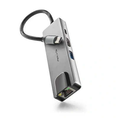 Imagen de NGS Wonder Dock Supra Adaptador multipuerto USB C de Aluminio 4 en 1, 3.0, con Carga PD 100W, HDMI 4K a 30 Hz RJ45, Compatible Windows 11/10 / 8/8.1/7 XP/Vista, Mac OS y Linux
