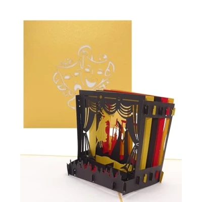 Imagen de &#039;Carte pop up Théâtre Scène Bon d&#039;achat, Invitation, carte de d&#039;anniversaire d&#039;or élégant 3D