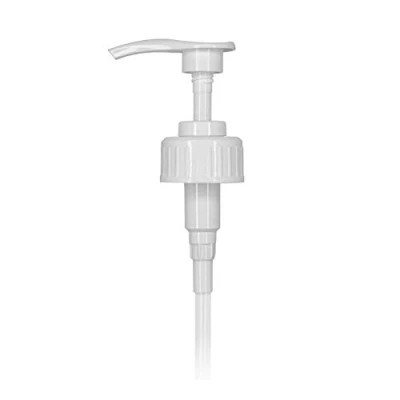 Imagen de IBEX MART Dispensador de bomba Pelican 5 litros, recipiente 38 mm, tapón rosca, dosis ml, ideal para desinfectante manos, jabón, incluye tubo con cierre giratorio, color blanco