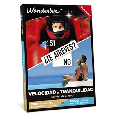 Imagen de WONDERBOX Caja Regalo ¿Te Atreves? Velocidad o Tranquilidad 1 Actividad Extrema Estancia de Lujo para 2 Personas 1300 Actividades extremas 1200 estancias Ideas
