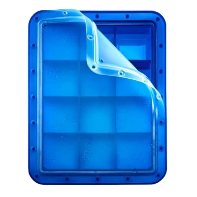Imagen de Lurch 240765 Ice Former Arctic Cubitera para 12 cubitos de hielo (5 cm, tapa transparente), color azul, 210894