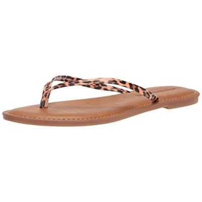 Imagen de Amazon Essentials Chancleta Mujer, Marrón Claro Leopardo, 41 EU Ancho
