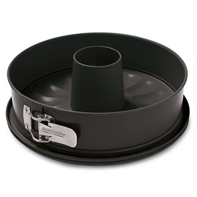 Imagen de Guardini, Gardenia, Molde para Tarta Desmontable con Doble Fondo y Bandeja Recolectora, 24 cm. Material: Acero Revestimiento Antiadherente, Color Negro.