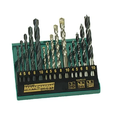Imagen de Mannesmann M54315 Juego de 15 brocas para taladro profesional