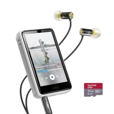 Imagen de HiBy R1 Reproductor de MP3 HiFi con Bluetooth 5.1 audio alta resolución certificado DSD 256 Native Tidal Qobuz Player MSEB Tuning pantalla táctil 3 pulgadas 32 GB + auriculares Yves