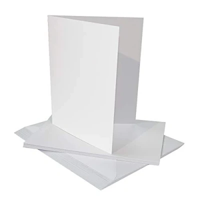 Imagen de Craft UK 2258 Tarjetas y sobres (25 unidades, 25,4 x 17,8 cm), color blanco