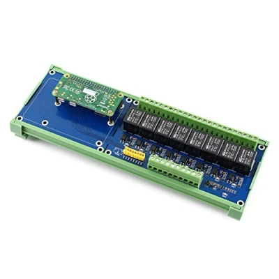 Imagen de Waveshare Raspberry Pi 8 ch Relays Expansion Board Control High Voltage Products Standard Rail Mount Bottom Case