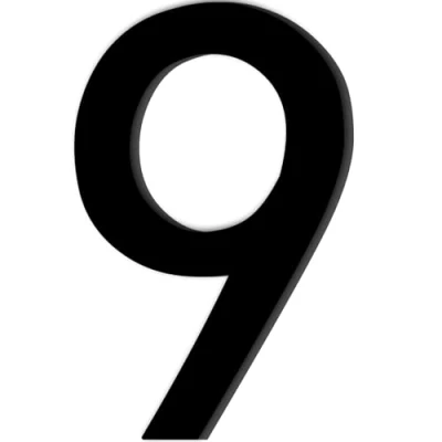 Imagen de Número de Casa Nr.9,Números Adhesivos Altura 10 cm,Números para Casas Acrílico,Numeros Adhesivos,Numero Exterior,para Exteriores,Buzón,Puerta,Patio,Apartamento,Calle,Negro Mate