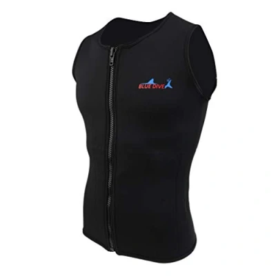 Imagen de Chaleco de neopreno para hombre y mujer, 2 mm, color negro, buceo, pesca submarina, talla M