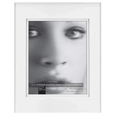 Imagen de MCS Framatic Fineline Marco de aluminio, blanco, 28 x 36 cm, doble con paspartú 20 25 individual