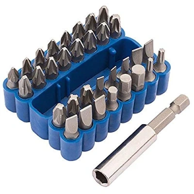 Imagen de Draper Juego de 33 soportes magnéticos para brocas Kit destornillador métrico 25 mm 1/4 pulgadas Accesorios herramientas manuales precisión Caja almacenamiento resistente