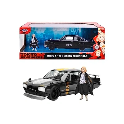 Imagen de Jada Juguetes Tokio Revengers Mikey &amp; 1971 Nissan Skyline GT R 1:24