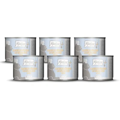 Imagen de MjAMjAM comida húmeda premium para gatos pollo escaldado con calabaza al vapor y salsa, pack de 6 (6 x 185 g), sin cereales extra carne