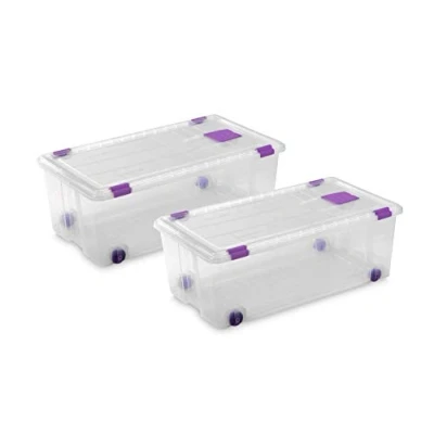 Imagen de TODO HOGAR Caja Plástico Almacenaje Grandes Multiusos con Ruedas Medidas 730 x 405 265 Capacidad de 62 litros (2)