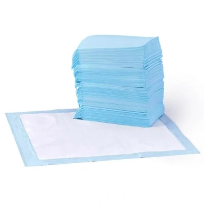 Imagen de Amazon Basics Almohadillas de adiestramiento Perros y Cachorros, diseño 5 Capas a Prueba Fugas con Superficie Secado rápido, Regular, 50 Unidades, Azul