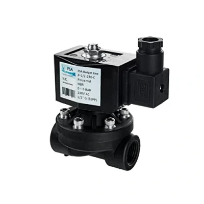 Imagen de FSA Electroválvula plástico PA6 1/2&quot; 230V AC 0 6 bar NBR normalmente cerrada