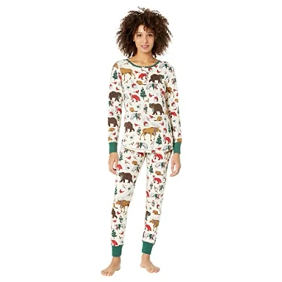 Imagen de Little Blue House by Hatley Long Sleeve Printed Pyjama Set Juego de Pijama, Invierno arbolado, XS Regular para Mujer