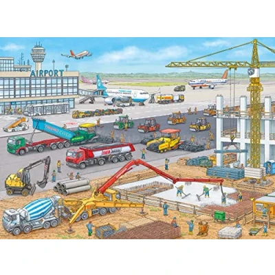 Imagen de Ravensburger Kinderpuzzle Elefante, Tigre Puzle 10624 Obra en el Aeropuerto Puzzle para niños a Partir de 6 años, con 100 Piezas Formato XXL, Color Blanco