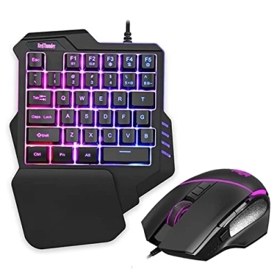 Imagen de RedThunder G30 Teclado y ratón mecánicos RGB para Juegos con una Sola Mano, 2 Teclas Macro incorporadas + 7 programables, 35 Anti ghosting, ergonómico PC Mac PS5 Xbox One Gamer