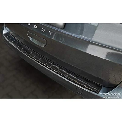 Imagen de Avisa Protector del Parachoques Trasero Inoxidable Negro Compatible con Volkswagen Caddy V 2020 &#039;Ribs&#039;