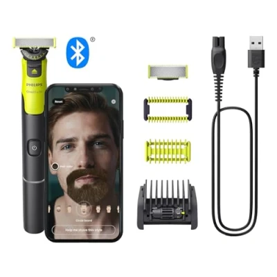 Imagen de Philips OneBlade 360 Auténtica con Bluetooth, Recortadora de Barba y Corporal, Afeitadora Eléctrica Hombre, Depilación masculina, 2 Cuchillas, 5 Longitudes, En Seco Húmedo, Recargable, QP4631/30