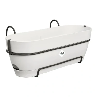 Imagen de Elho Vibia Campana Trough Allin1 50 Jardinera por Balcón Ø 50.4 x H 17.7 cm Blanco/Silky White