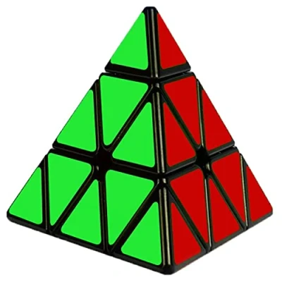 Imagen de Cooja Cubo Triangular Pyraminx, 3x3 Magico Triangulo Rompecabezas Cubos de Velocidad Negro