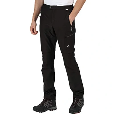 Imagen de Regatta Highton Zip Off Pantalón De Senderismo Corte Recto Y Tejido Elástico Trousers, Hombre, Black, 38&quot;