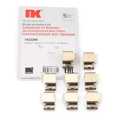Imagen de NK 7923298 Kit de accesorios, pastillas frenos FIAT: Panda II Hatchback, Qubo, Stilo PEUGEOT: 307 SW, 207 Hatchback