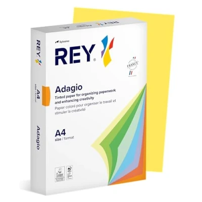 Imagen de Rey Papel reprográfico, color amarillo limón, 80 g, A4, PEFCTM, 500 hojas