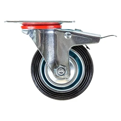 Imagen de HMF 6790 Ruedas de alta resistencia con freno goma maciza, 4 unidades, 75 mm, hasta 200 kg, color negro