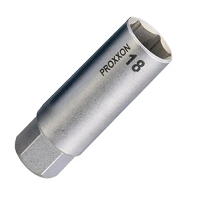 Imagen de PROXXON 23 551 Vaso Bujía de 3/8&quot;, Tamaño 18mm, Longitud 70mm, rojo