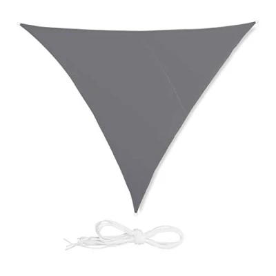 Imagen de Relaxdays Toldo Vela Triangular, Impermeable, Protección Rayos UV, con Cuerdas para tensar, 4x4x4m, Gris