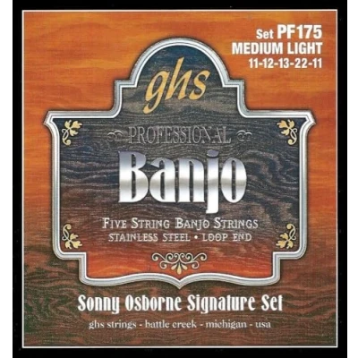 Imagen de GHS PF 175 Banjo Sonny Osborne Acero Inoxidable 5 cuerdas (lazo)