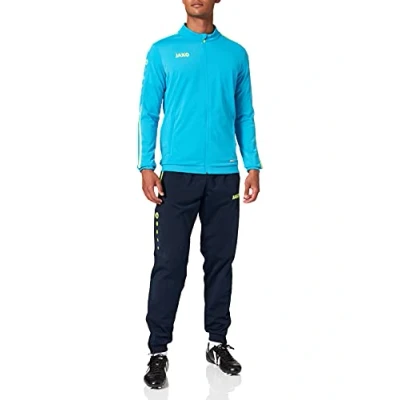 Imagen de JAKO Chándal para hombre de poliéster Striker 2.0, azul/amarillo neón, M, M9119