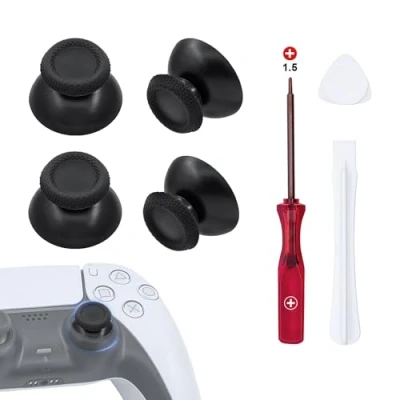 Imagen de Mcbazel 5 en 1 Joystick Kit de Reparación Repuesto para PS5 DualSense Controlador con Destornilladores, Tapa analógica el Pulgar