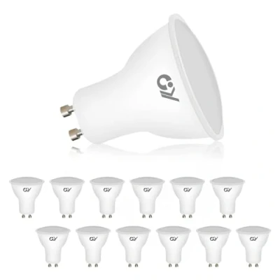 Imagen de GY Bombilla LED GU10 6W 450LM 2700K Blanco Cálido, 110 Ángulo de haz, Mate, No Regulable, Bajo Consumo Aptas para Iluminación Carril y Casas Empotradas, Pack 12