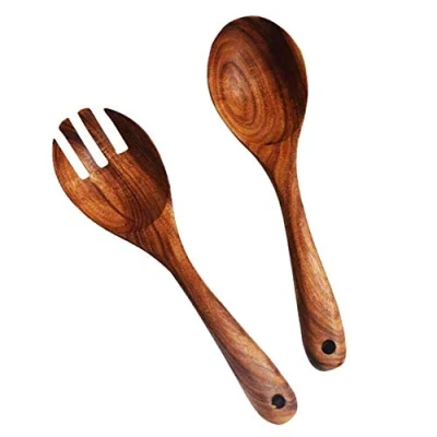 Imagen de Thursday April Cubiertos para Servir Ensalada, Madera de Olivo, 2 Piezas