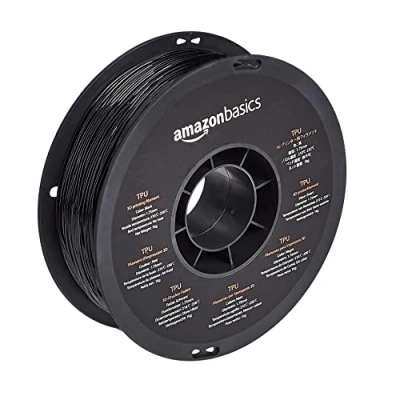 Imagen de Amazon Basics Filamento para impresora 3D, poliuretano termoplástico (TPU), cinta de 1 kg (2.2 libras), 1.75 mm, negro