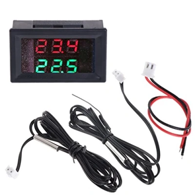 Imagen de JENOR DC 4 28V Precisión Dual Display Digital Termómetro Monitor Panel Medidor NTC Sonda de Metal Impermeable