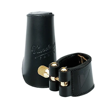 Imagen de Vandoren LC26L Abrazadera de cuero con boquillero para saxofón soprano