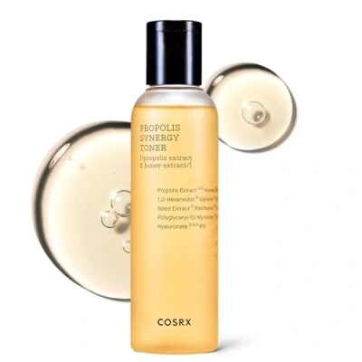 Imagen de COSRX Full Fit Propolis Synergy Toner, 150ml / 5.07 fl.oz Tónico Hidratante Instantáneo, Propóleo 72.6% Miel 10.7% Pantenol, Korean Skincare