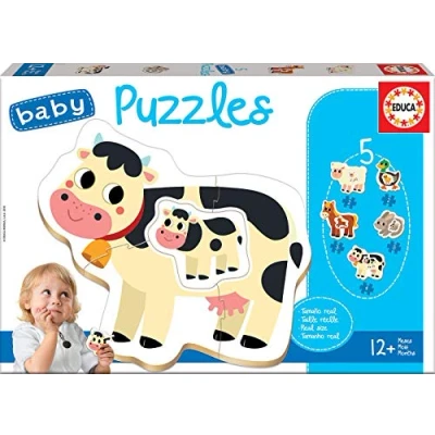 Imagen de Educa Baby Puzzles Animales de la Granja. Set 5 Infantiles Progresivos 2 A 4 Piezas. Partir 12 Meses (17574)